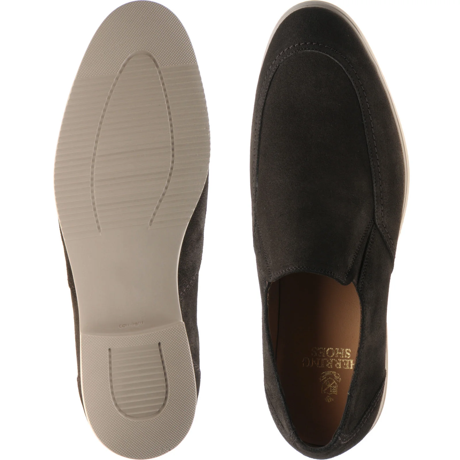Herring St Jean mens rubber-soled loafers in dark brown suede - Image 3