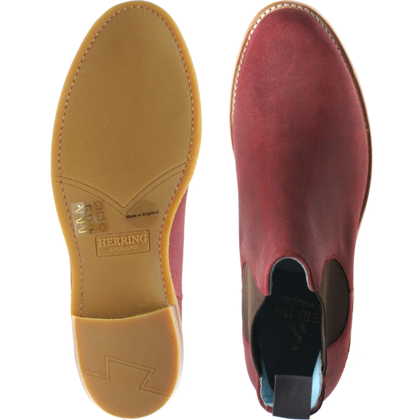 Herring Tamara Ladies ladies rubber-soled Chelsea boots in plum suede - Image 3