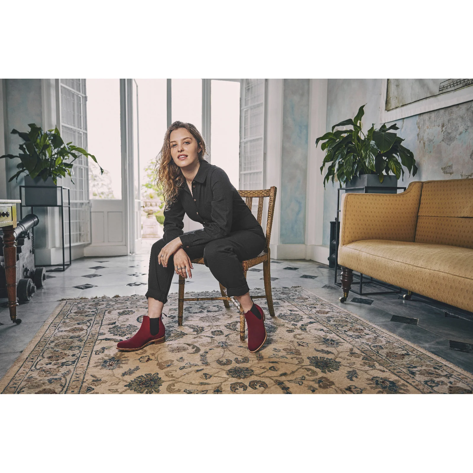 Herring Tamara Ladies ladies rubber-soled Chelsea boots in plum suede - Image 6