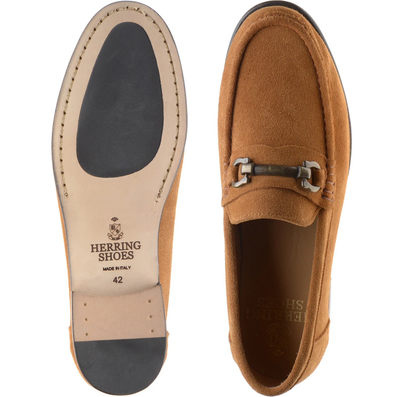 Herring Taormina mens hybrid-soled loafers in brown suede - Image 3