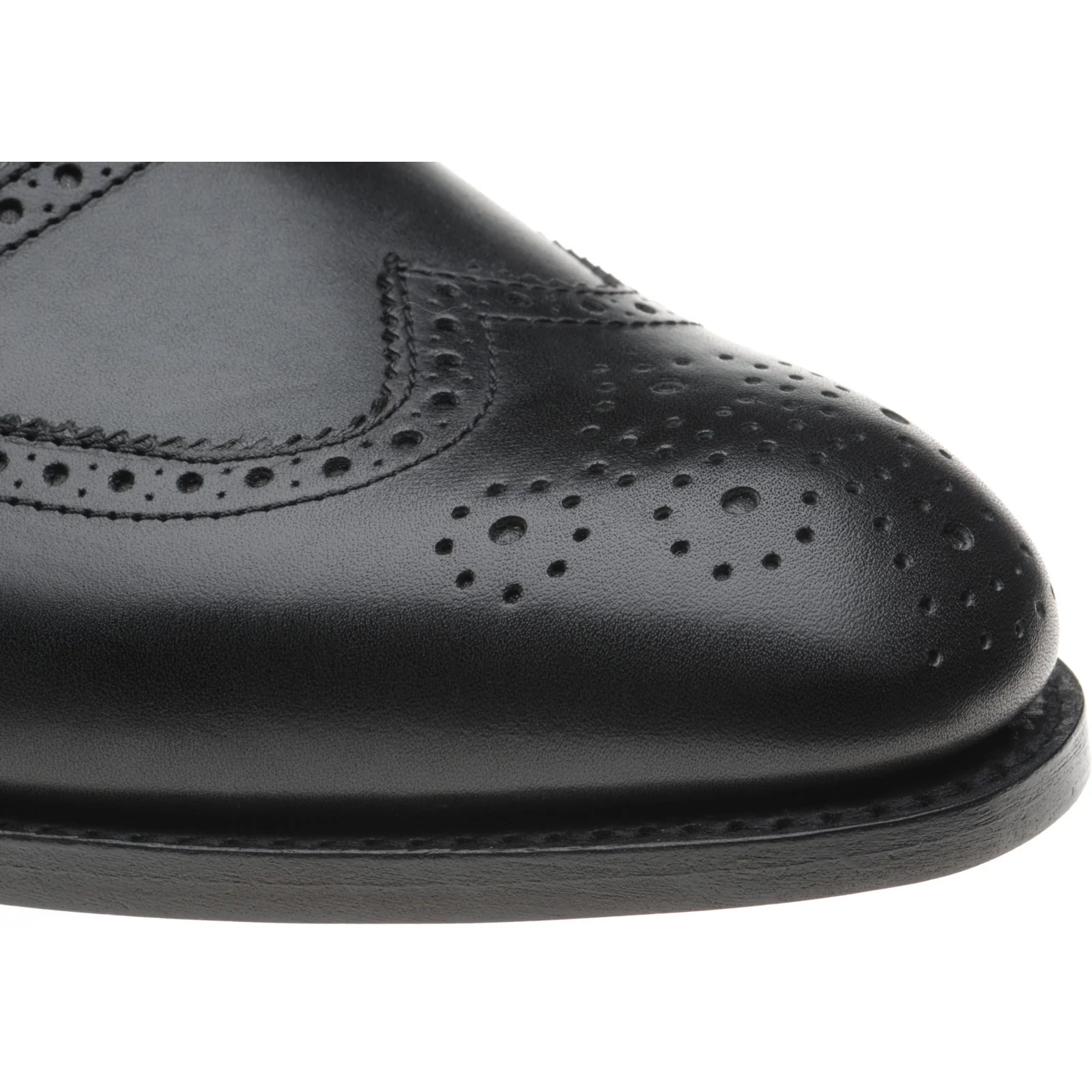 Herring Trent mens brogues in black calf - Image 5