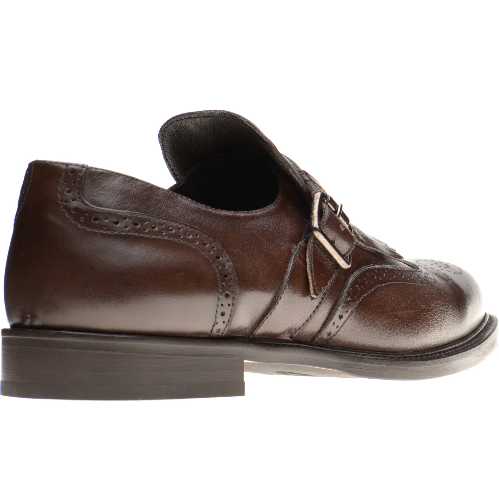 Herring Vecchio mens hybrid-soled monk shoes in dark brown calf - Image 4