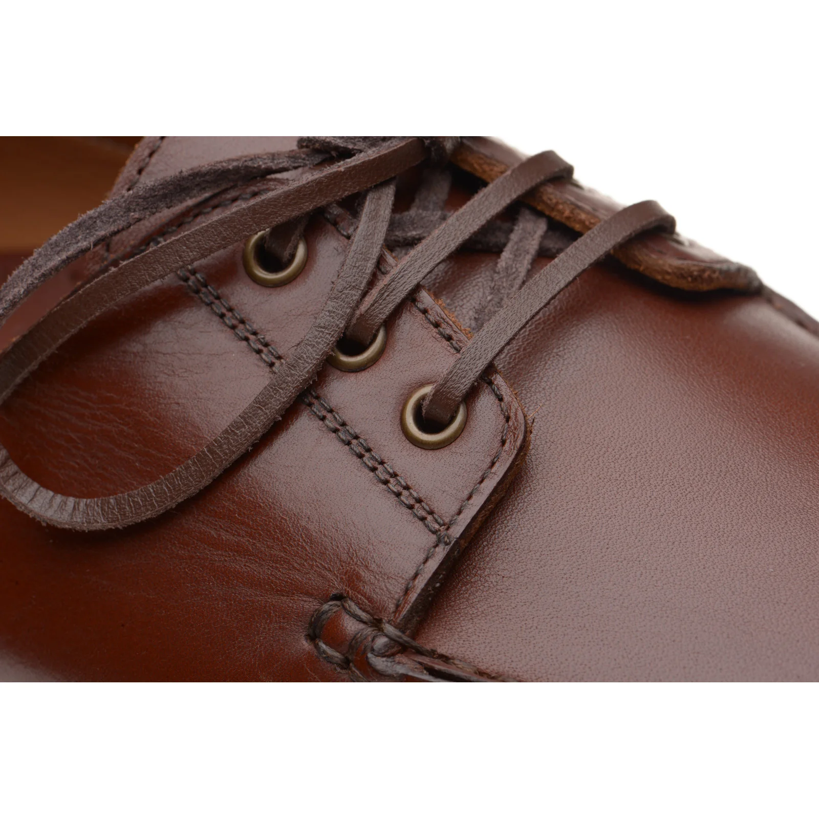 Herring Vilamoura mens rubber-soled deck shoes in brown pull up (second) - Image 5