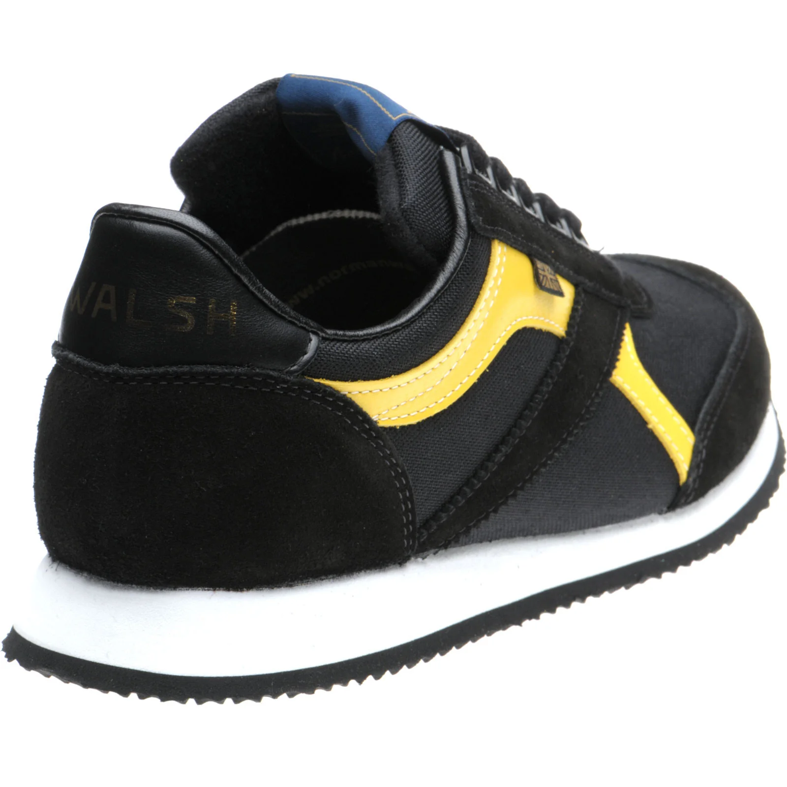 Herring Voyager Trainer in black mesh and black suede and yellow calf - Image 4