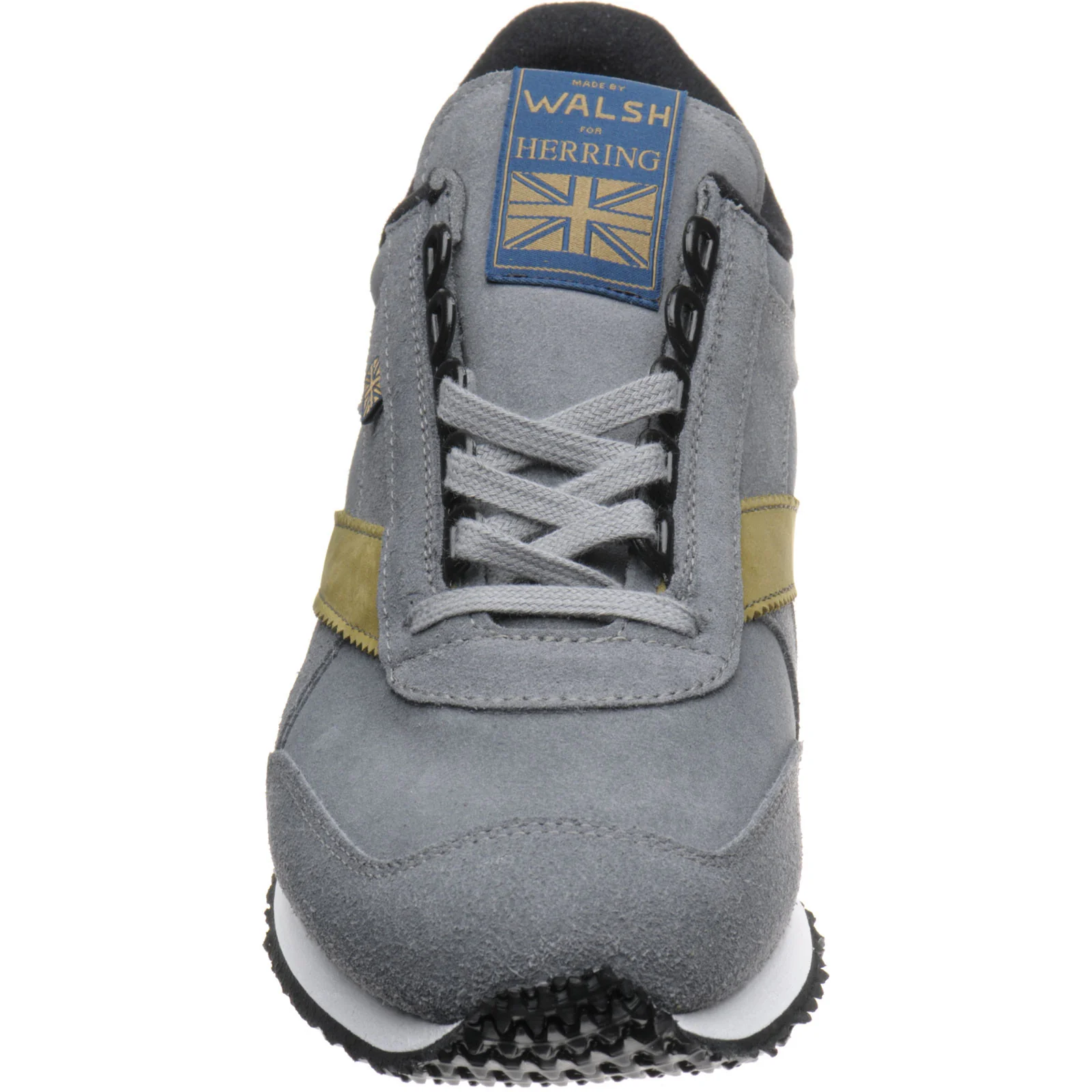 Herring Voyager Trainer mens in dark grey suede and lime nubuck - Image 2