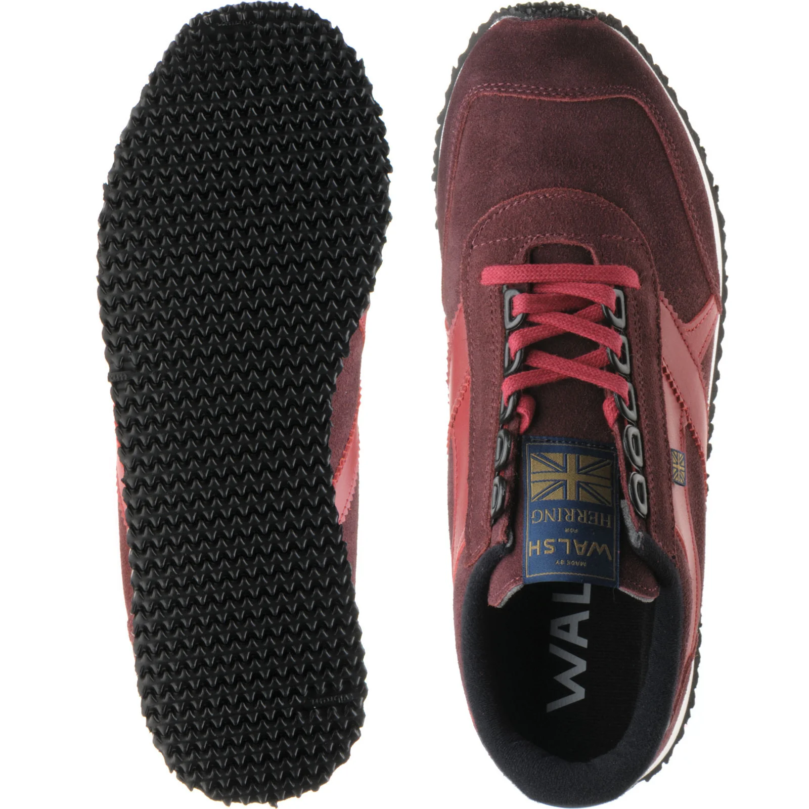 Herring Voyager Trainer mens rubber-soled in burgundy calf and suede - Image 3