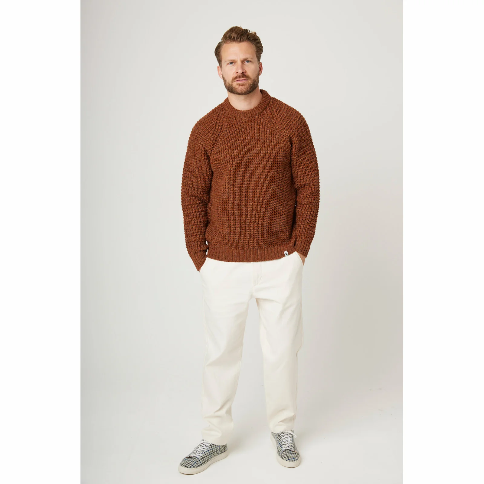 Herring Waffle Jumper by Peregrine in cinnamon - Image 3