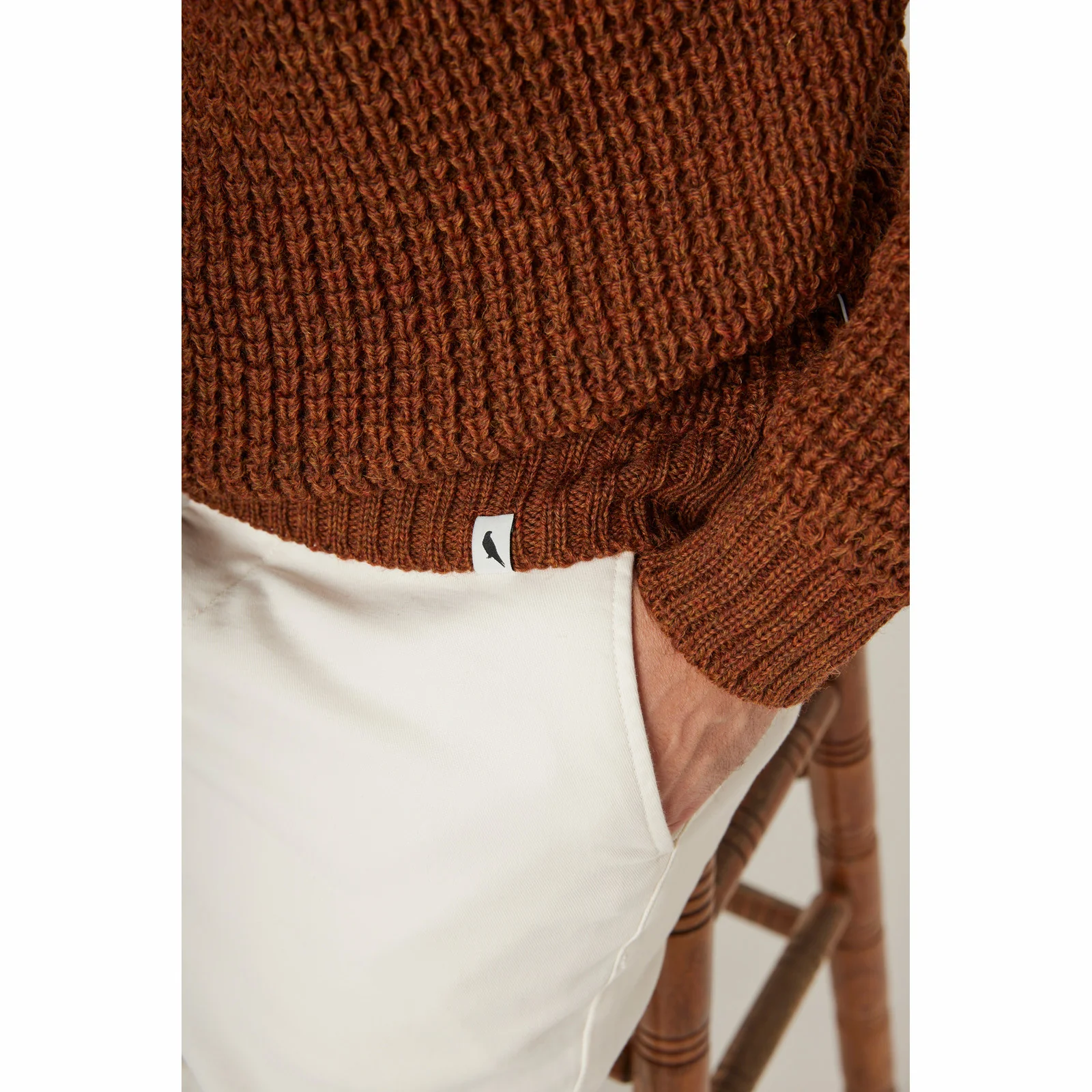 Herring Waffle Jumper by Peregrine in cinnamon - Image 4