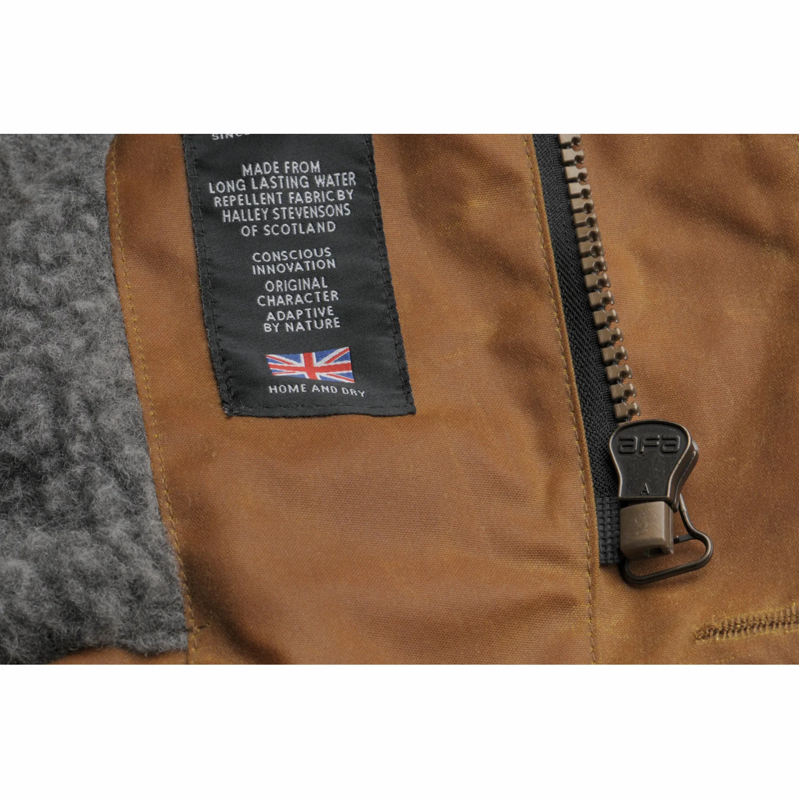 Herring Warm Lined Teddy Jacket by Peregrine in mustard - Image 4