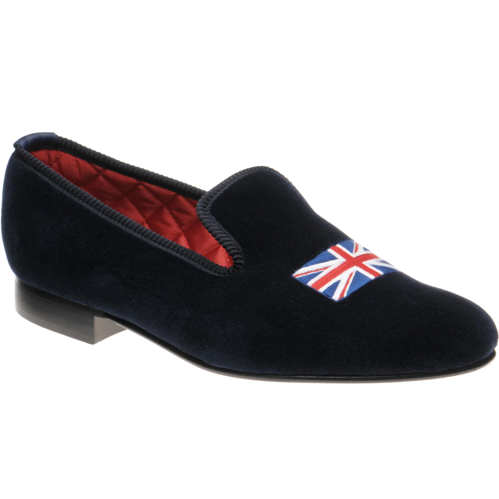 Herring Windsor mens house shoes in navy velvet