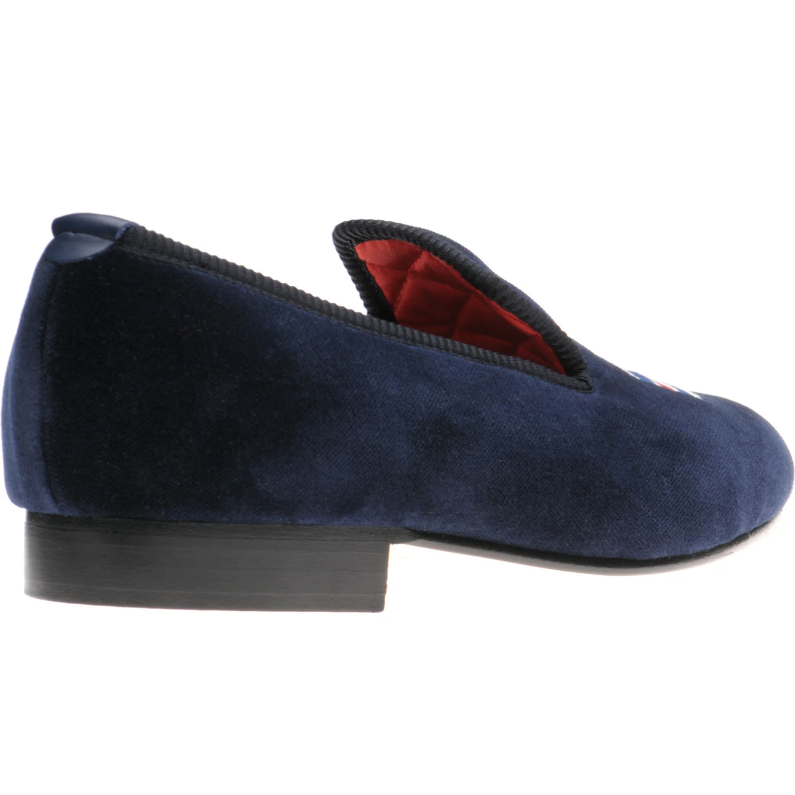 Herring Windsor mens house shoes in navy velvet - Image 4