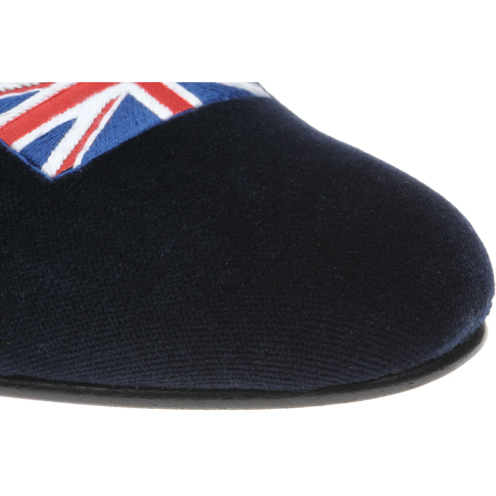 Herring Windsor mens house shoes in navy velvet - Image 5