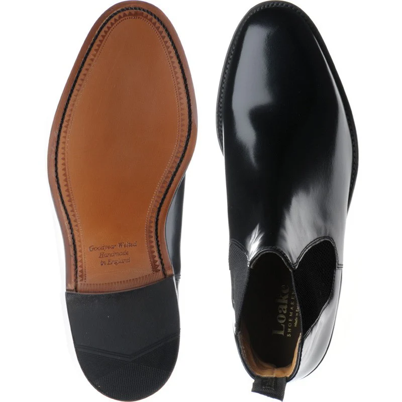 Loake 290 mens Chelsea boots in black polished - Image 3
