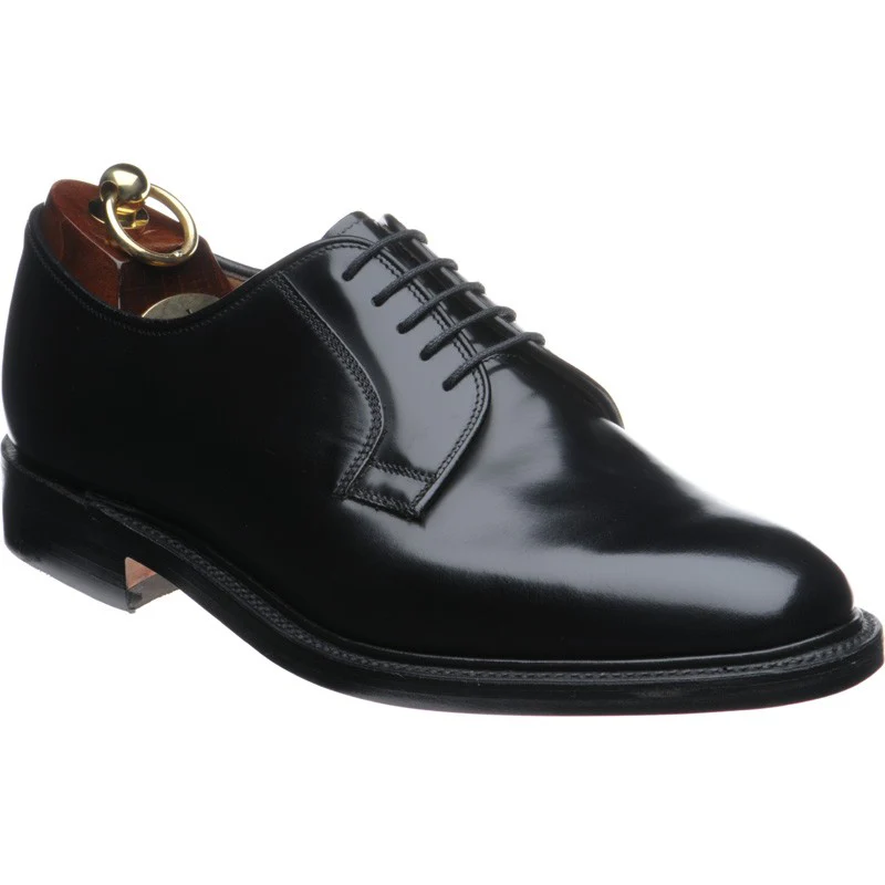 Loake 771 mens Derby shoes in black polished (second)