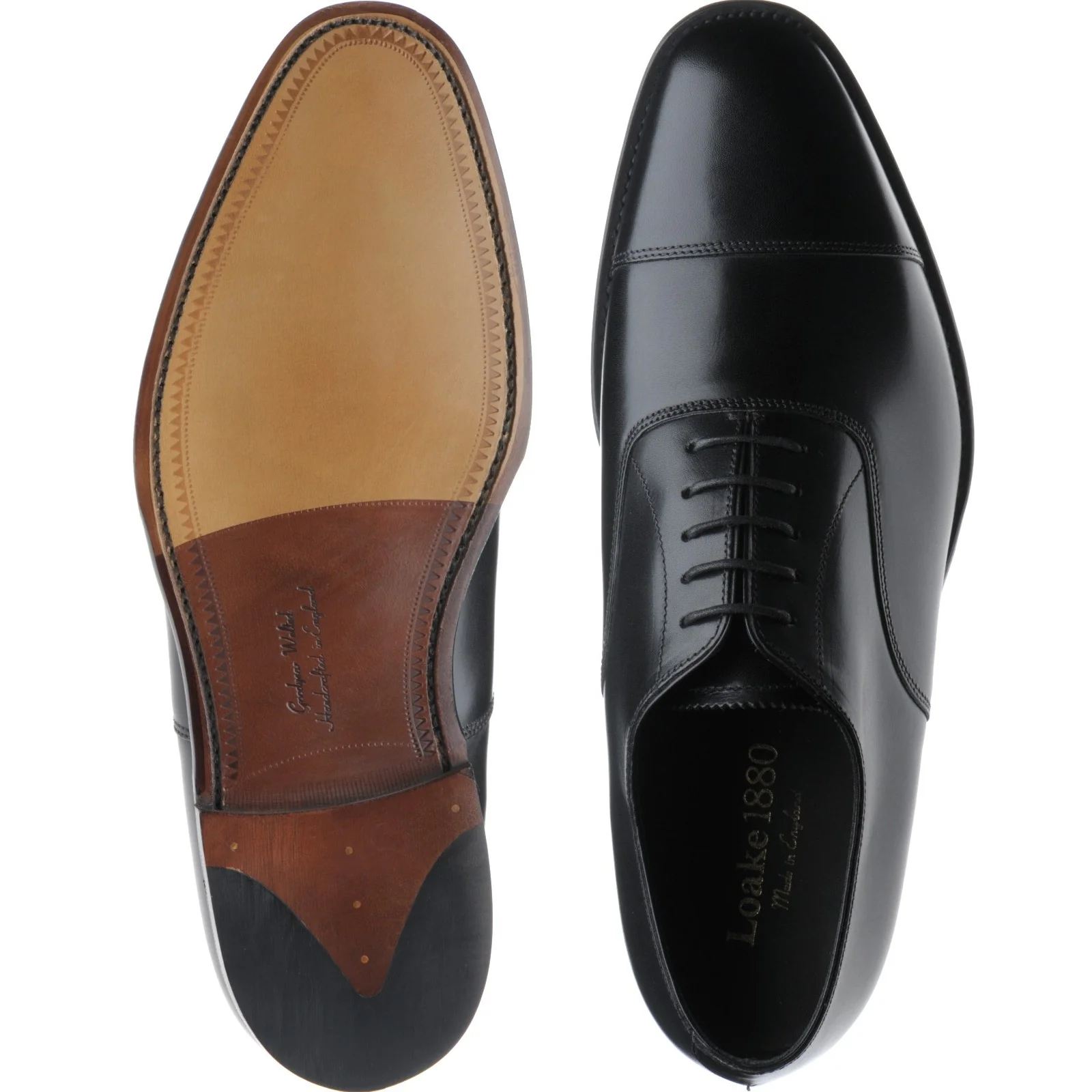 Loake Aldwych mens Oxfords in black calf - Image 3