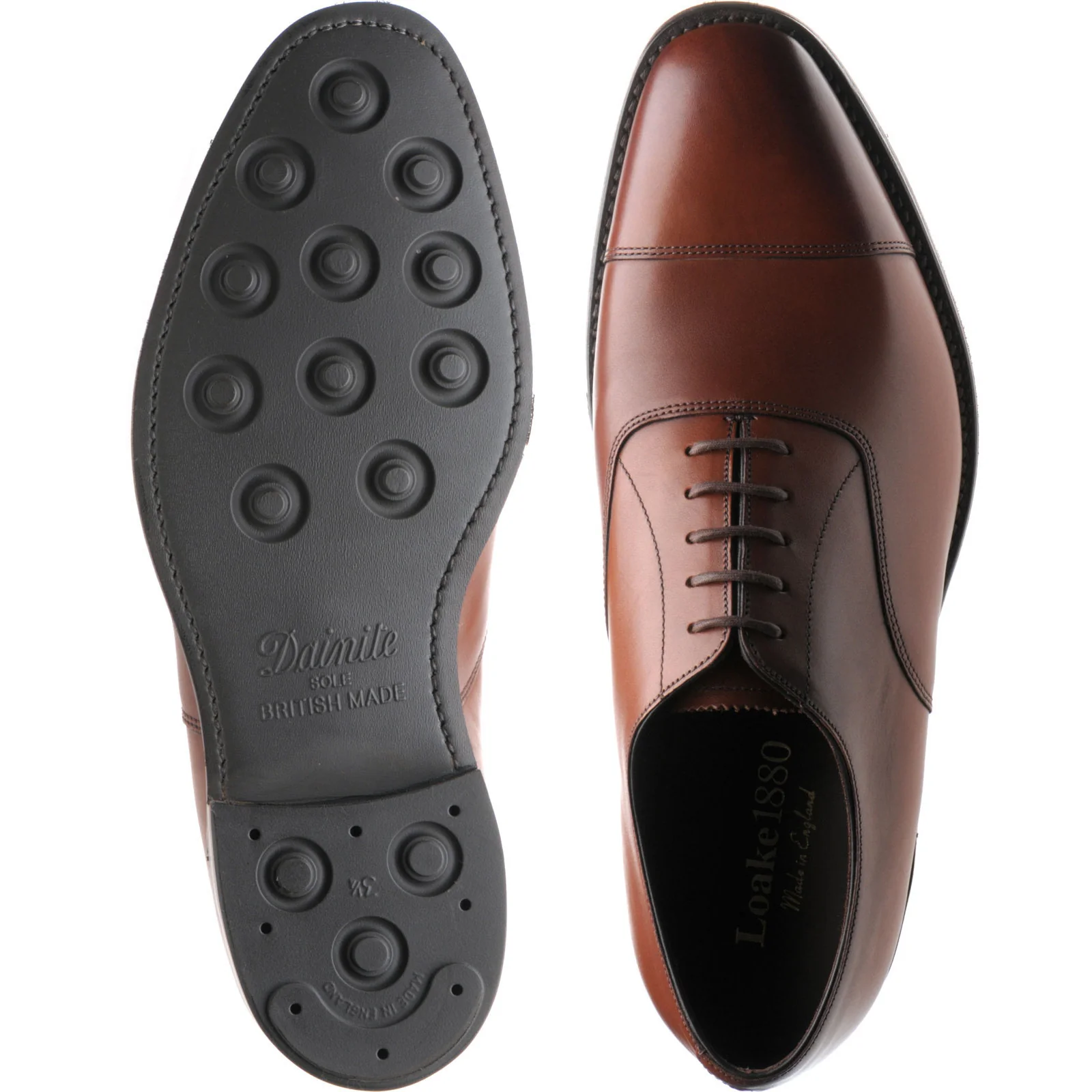 Loake Aldwych R mens rubber-soled Oxfords in mahogany calf (second) - Image 3