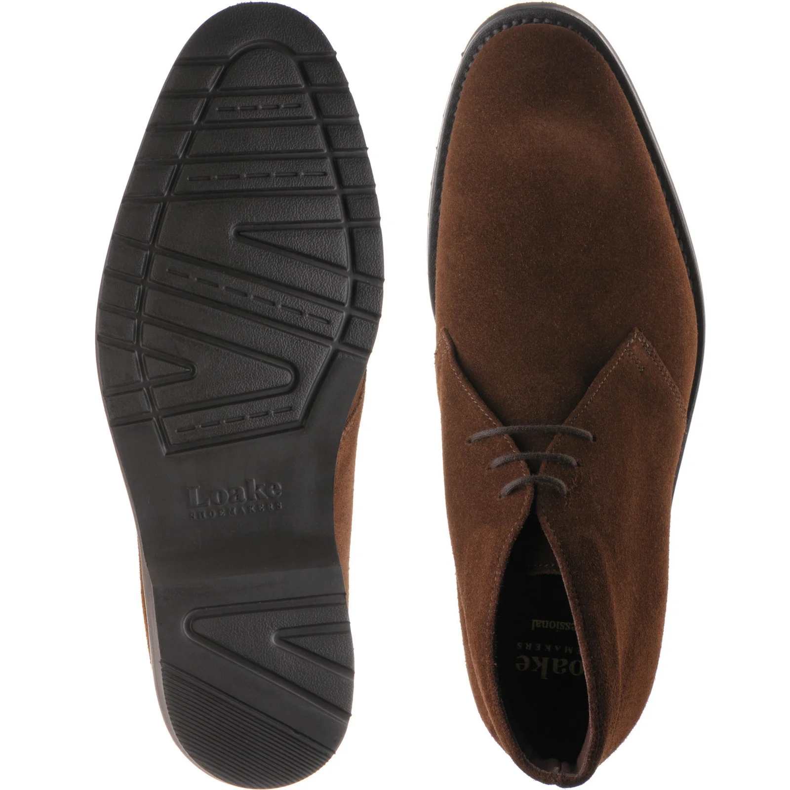 Loake Altman mens rubber-soled boots in brown suede - Image 3