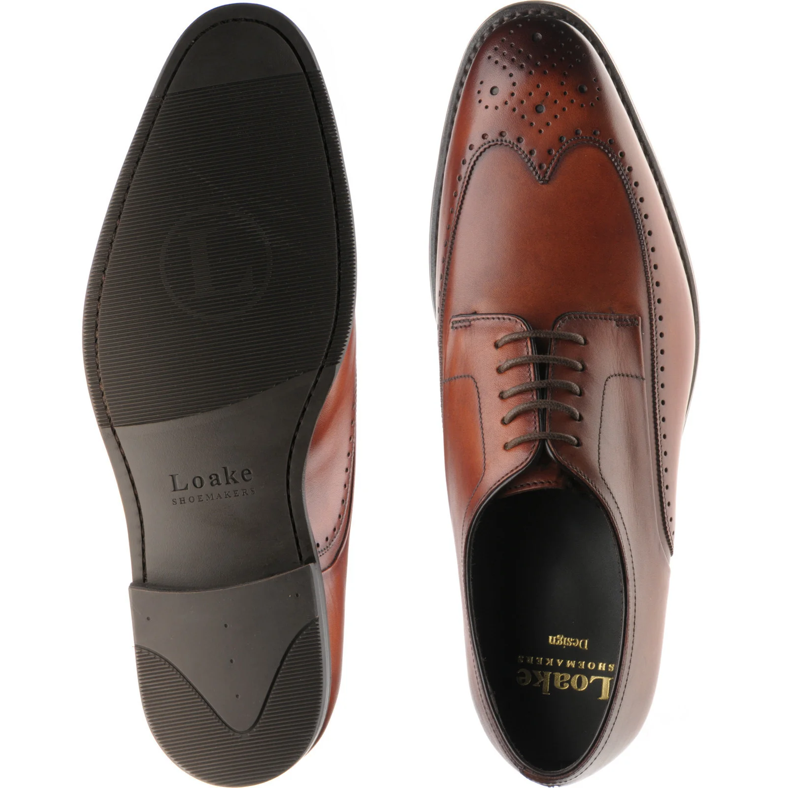 Loake Bale mens rubber-soled brogues in scotch calf - Image 3