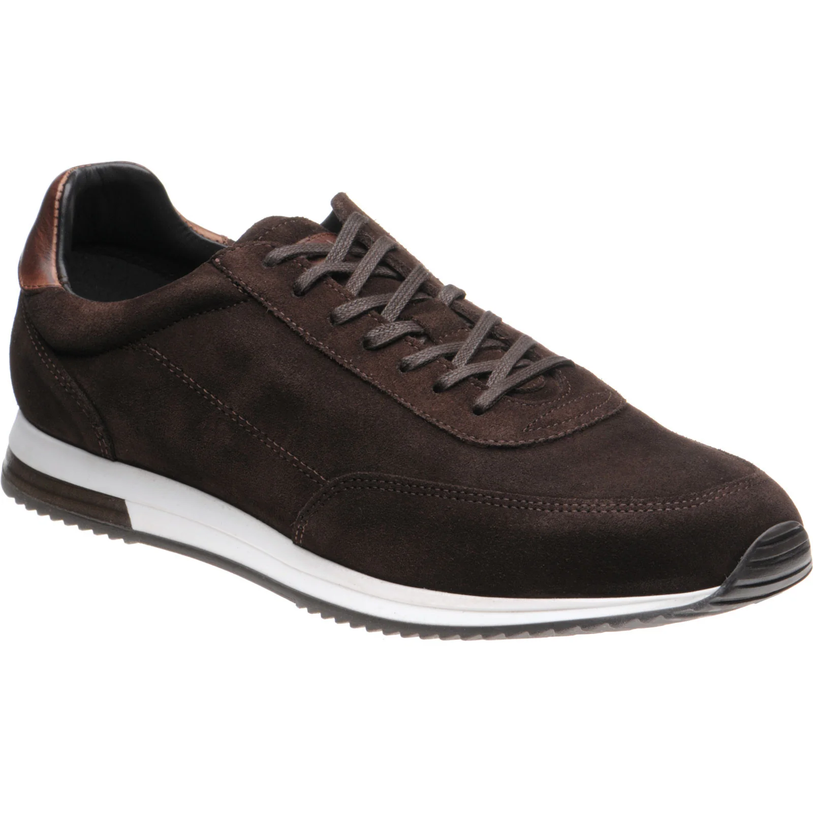 Loake Bannister mens rubber-soled trainers in choc brown suede