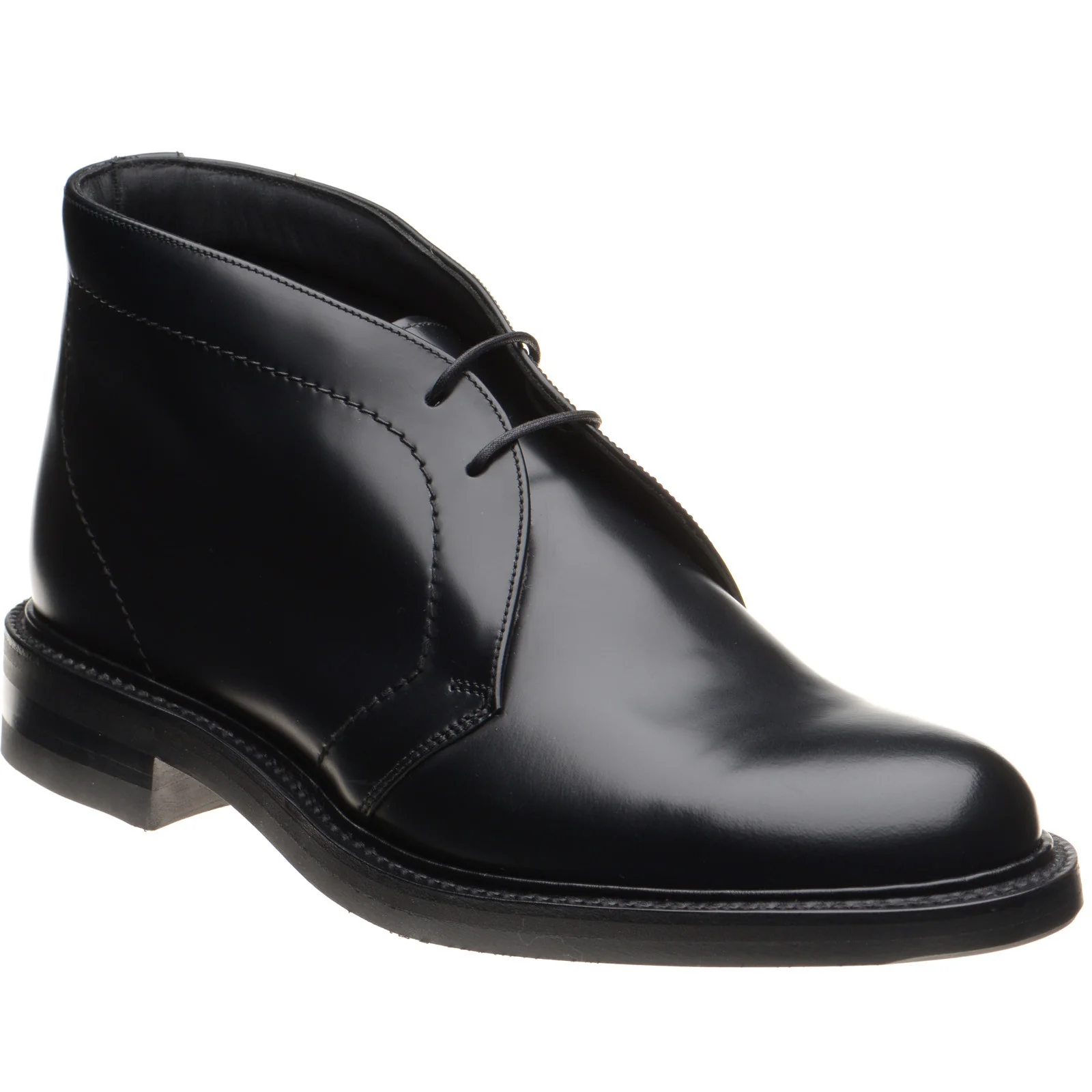 Loake Berkeley mens rubber-soled Chukka boots in black polished (second)