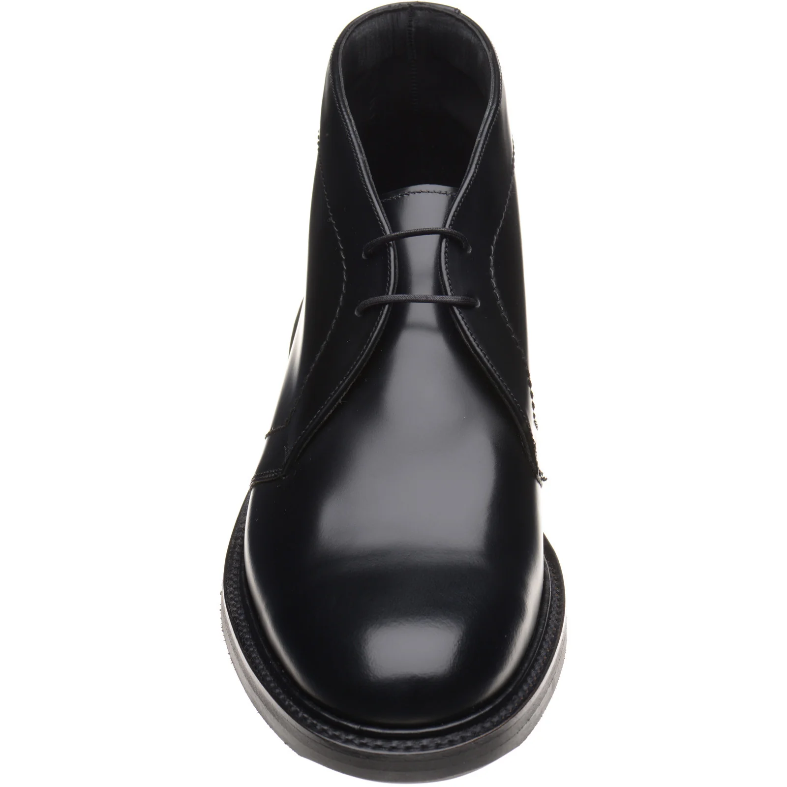 Loake Berkeley mens rubber-soled Chukka boots in black polished (second) - Image 2
