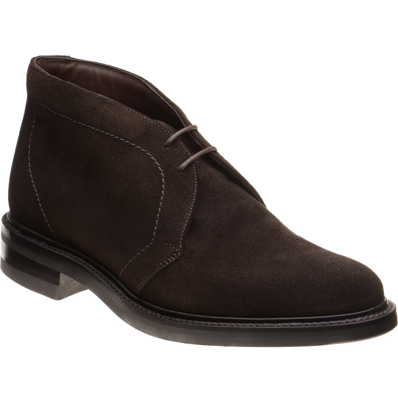 Loake Berkeley mens rubber-soled Chukka boots in dark brown suede (second)