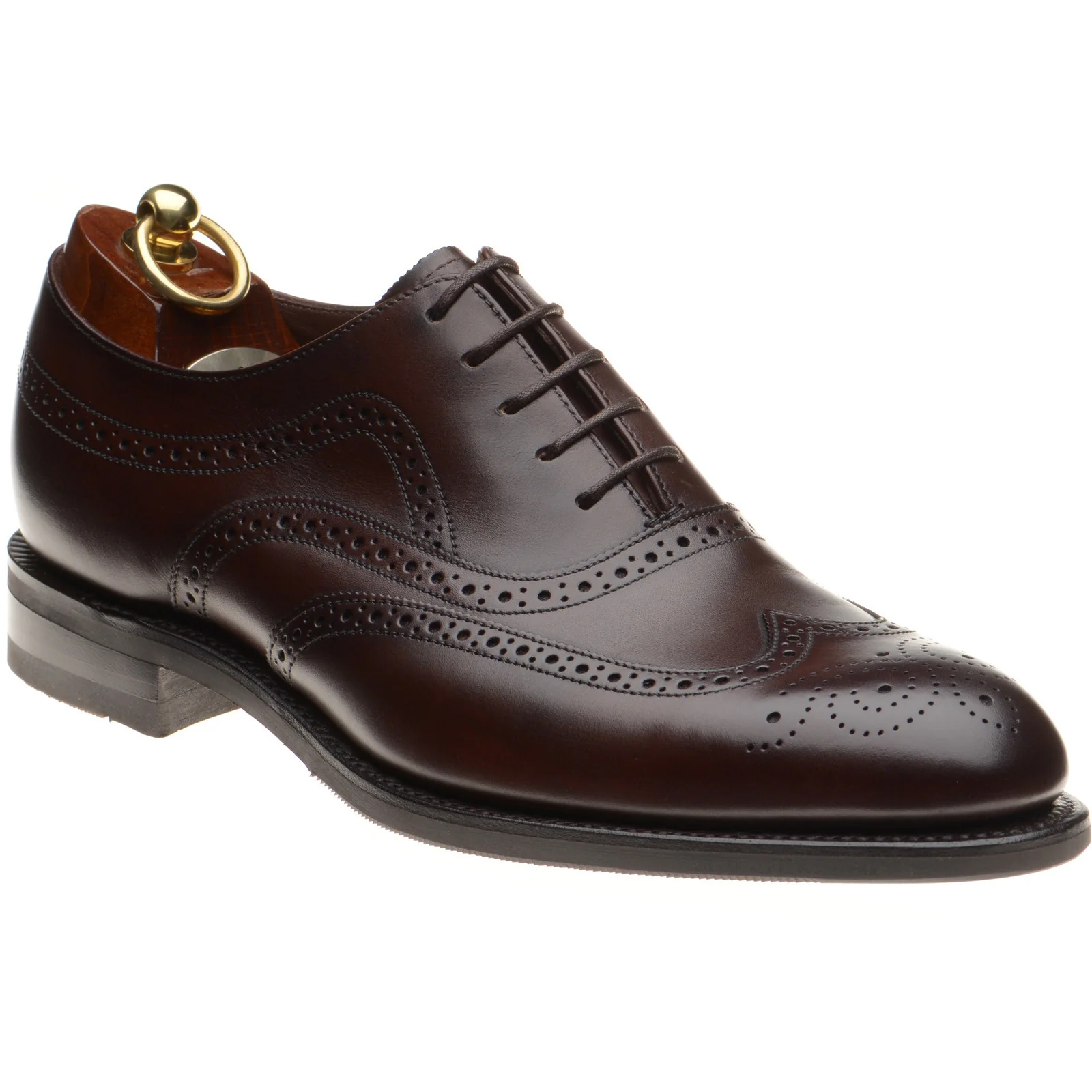 Loake Castlegate mens rubber-soled brogues in scorched walnut calf (second)