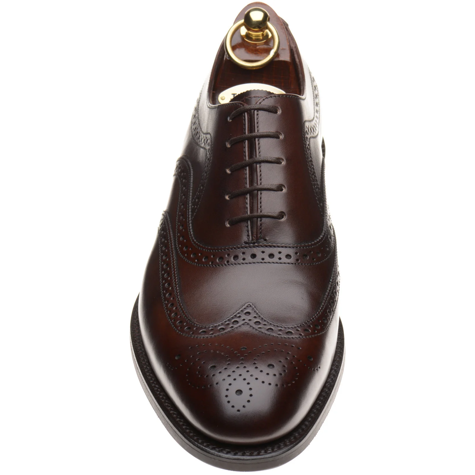 Loake Castlegate mens rubber-soled brogues in scorched walnut calf (second) - Image 2