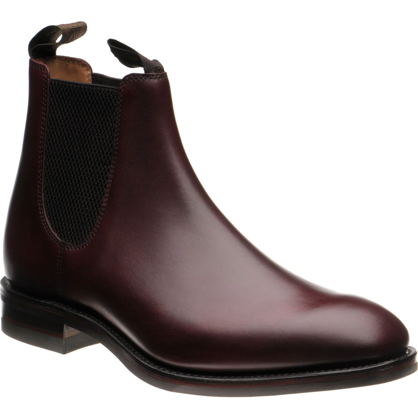 Loake Chatsworth (Rubber) mens rubber-soled Chelsea boots in burgundy waxed (second)