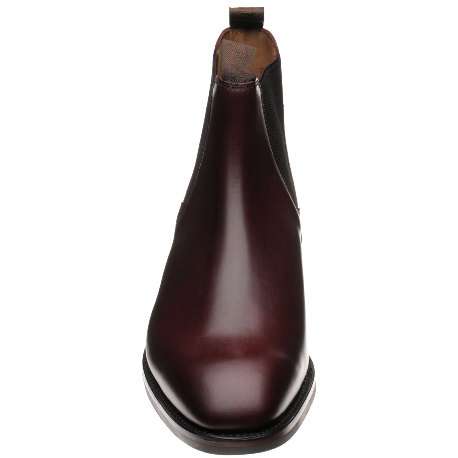Loake Chatsworth (Rubber) mens rubber-soled Chelsea boots in burgundy waxed (second) - Image 2