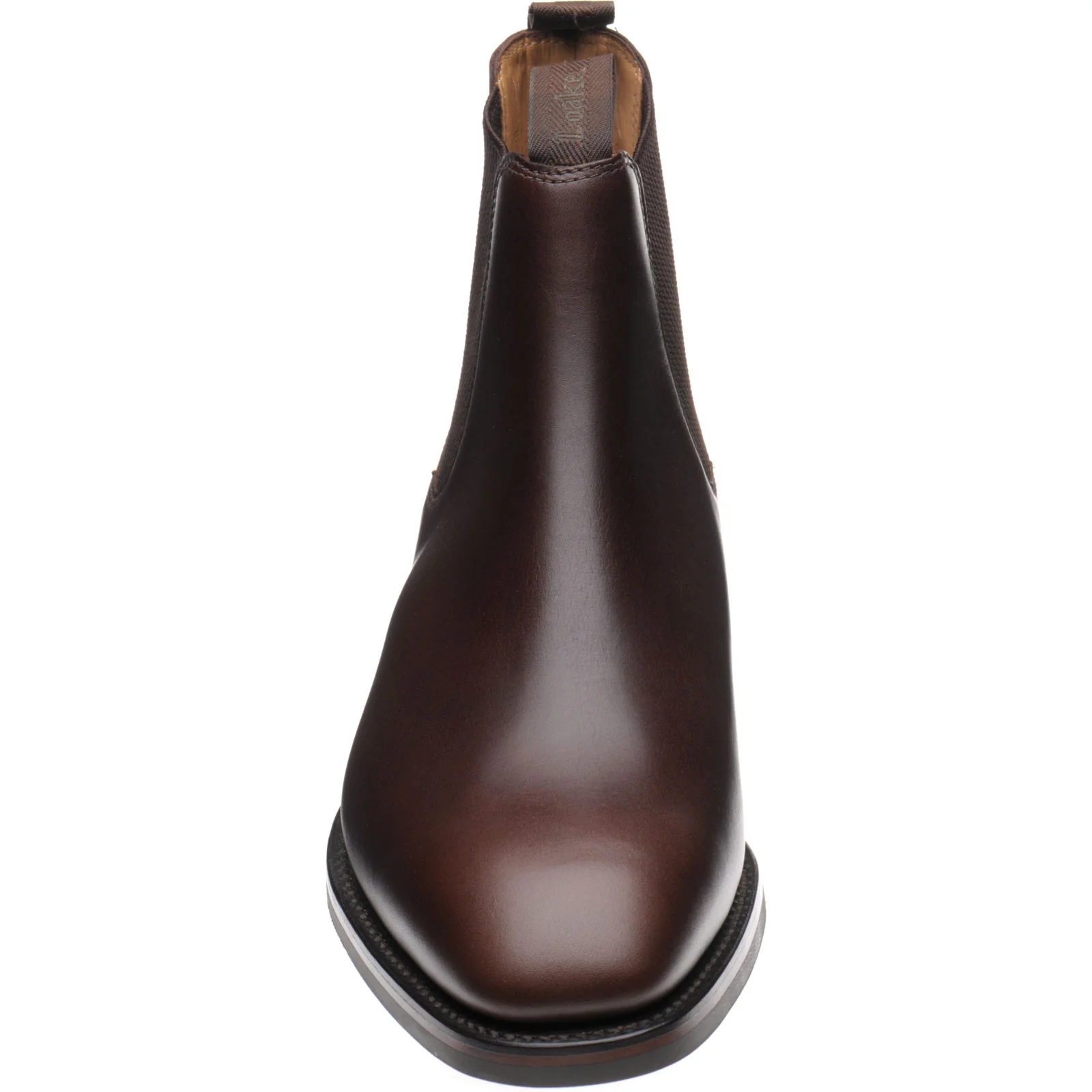 Loake Chatsworth (Rubber) mens rubber-soled Chelsea boots in dark brown waxed calf - Image 2
