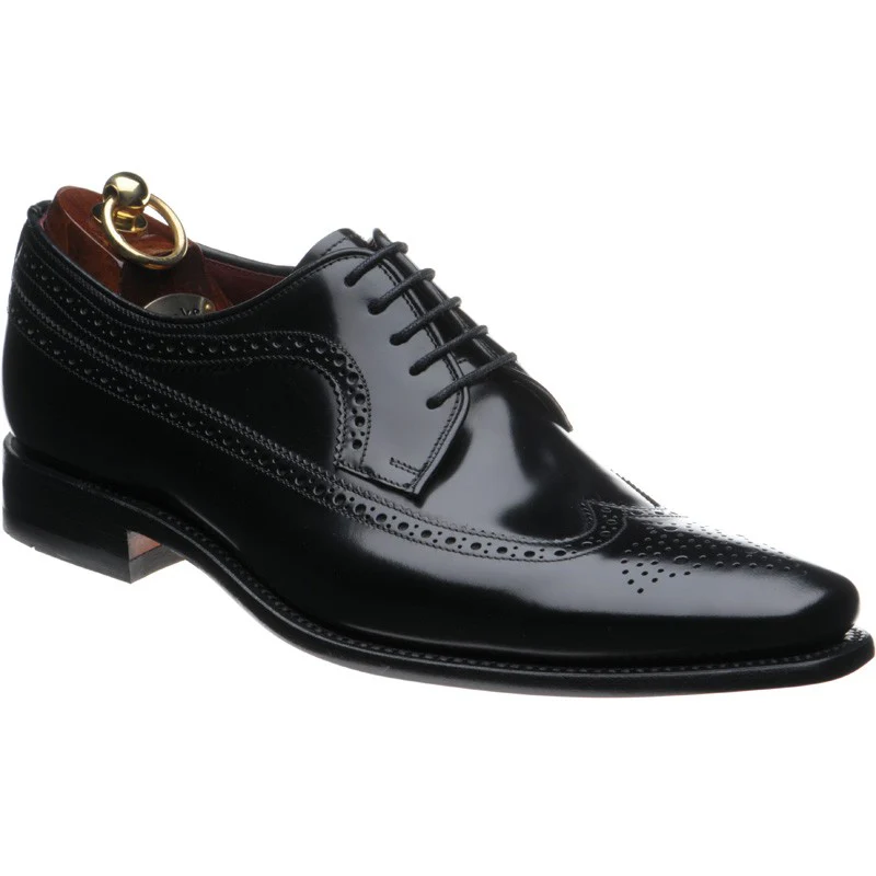 Loake Clint mens brogues in black polished