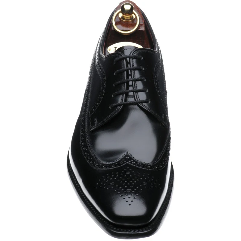 Loake Clint mens brogues in black polished - Image 2