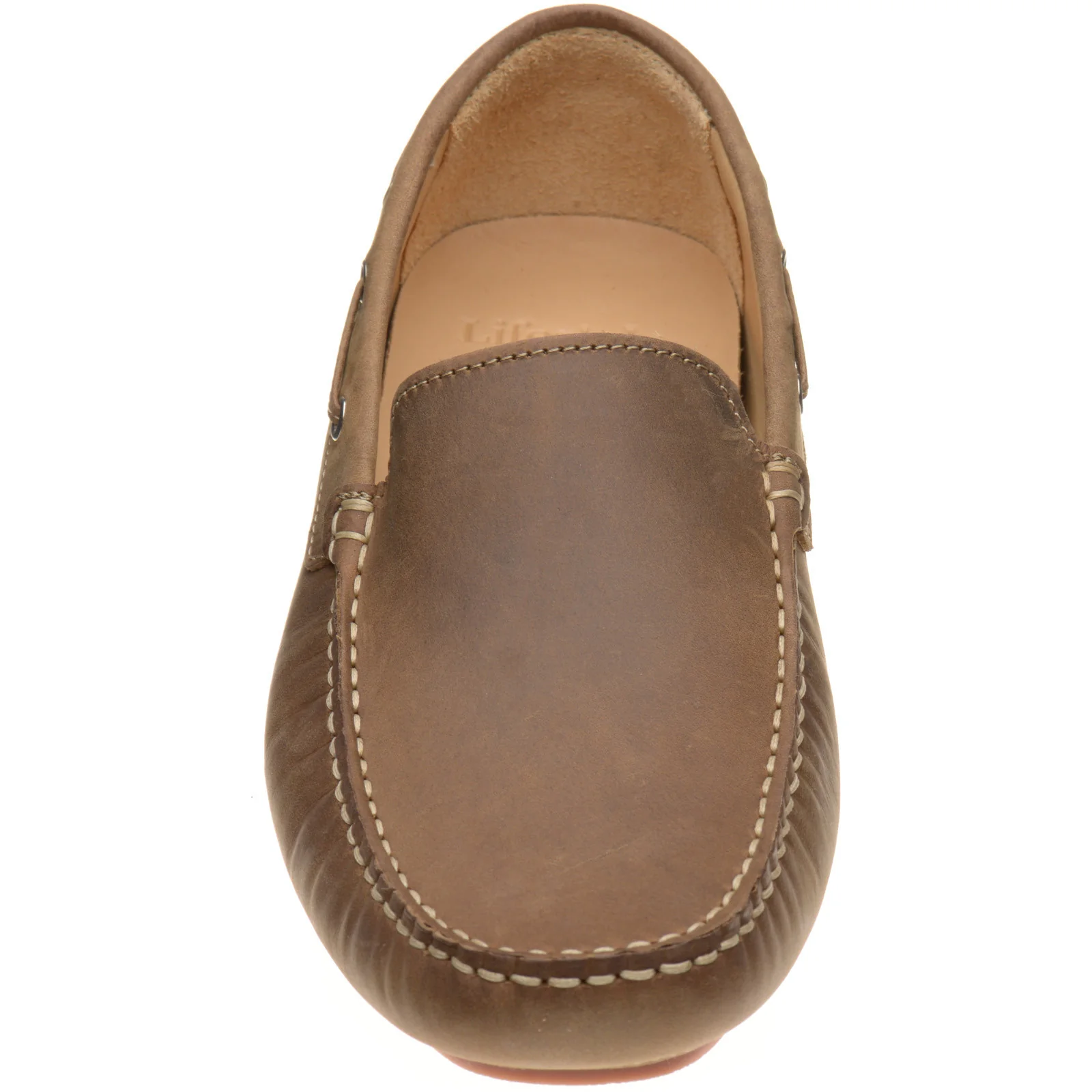 Loake Donington mens rubber-soled driving moccasins in brown oiled nubuck (second) - Image 2
