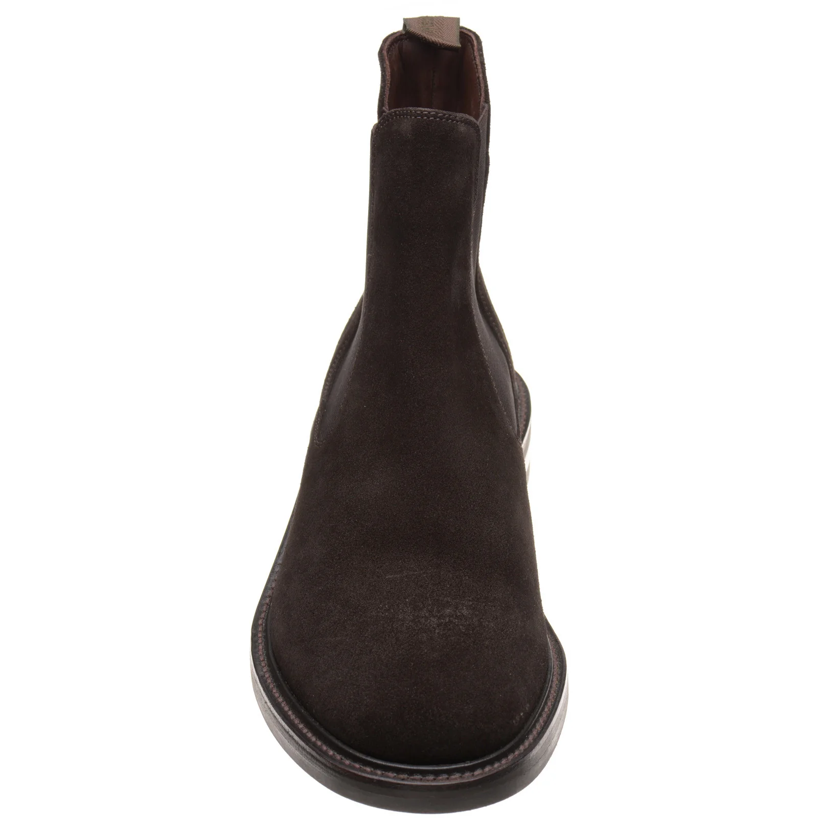 Loake Dorchester mens rubber-soled Chelsea boots in dark brown suede (second) - Image 2