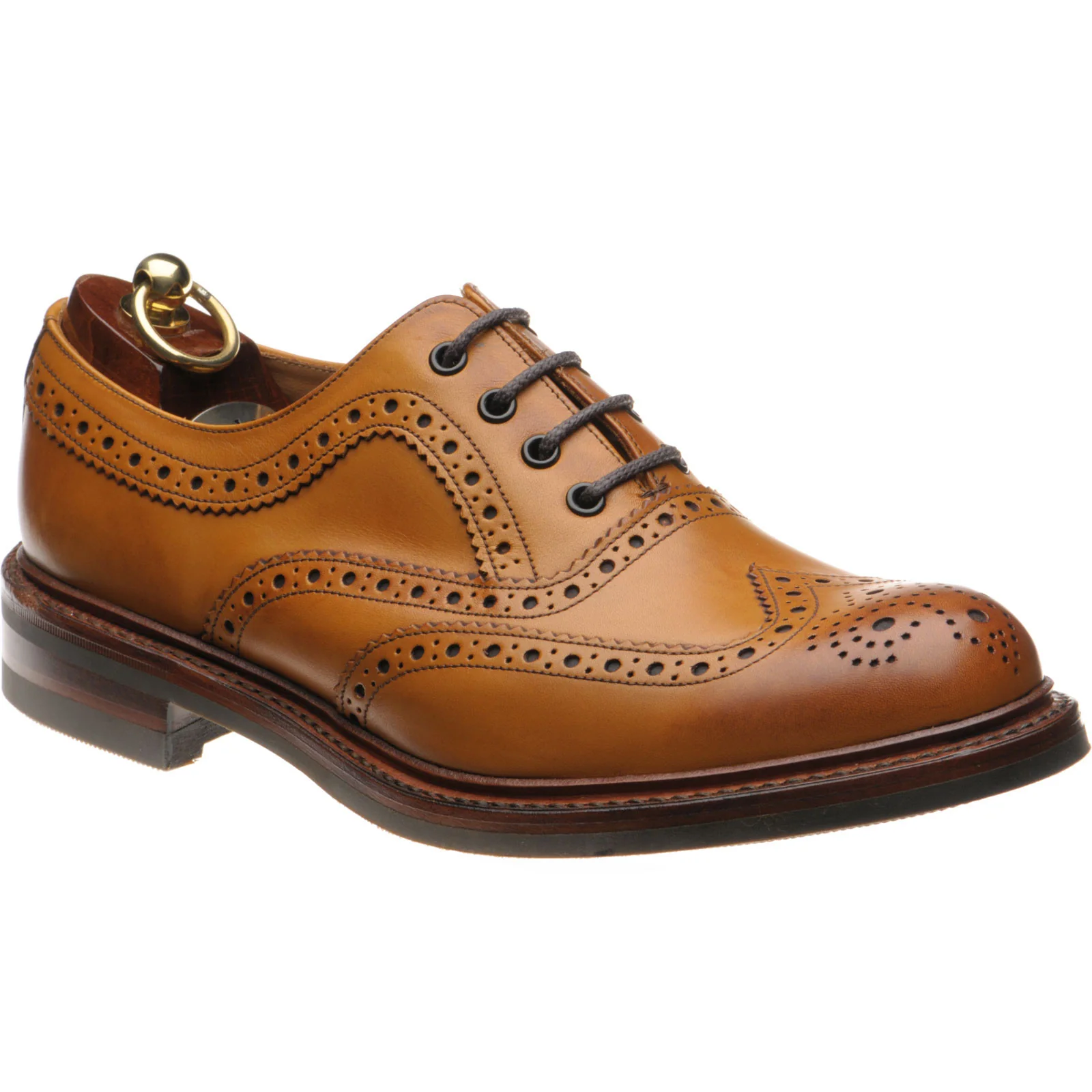 Loake Edward mens rubber-soled brogues in tan