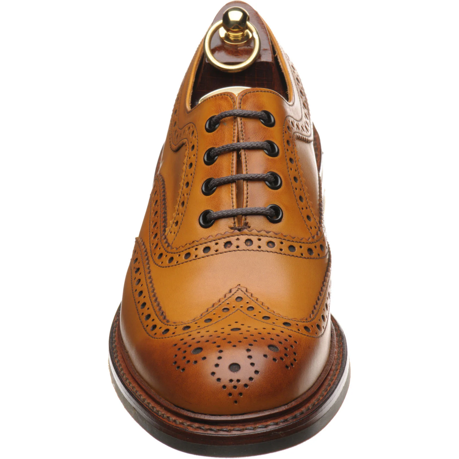 Loake Edward mens rubber-soled brogues in tan - Image 2