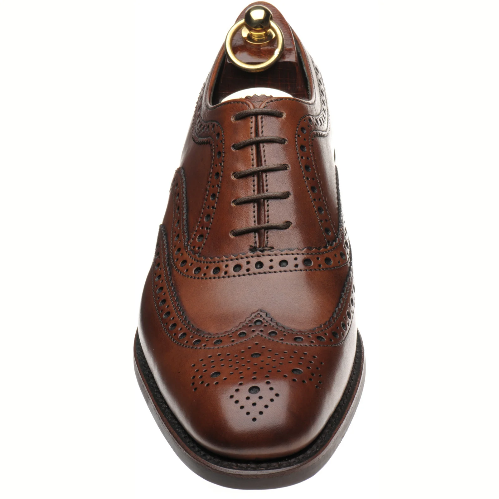 Loake Fearnley Rubber mens rubber-soled brogues in cedar calf - Image 2