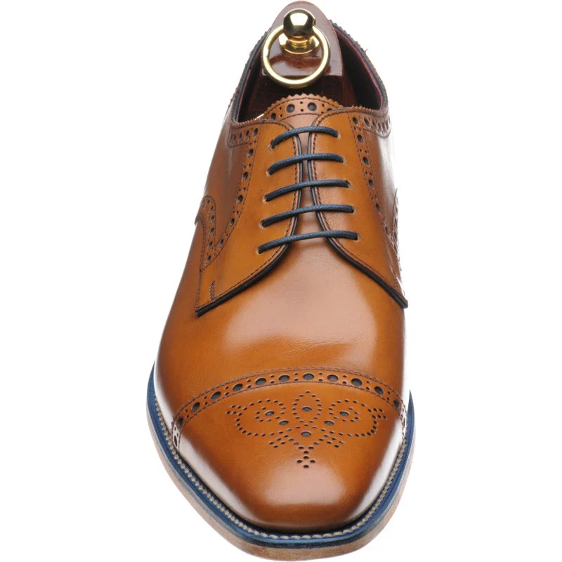 Loake Foley mens semi-brogues in tan calf (second) - Image 2