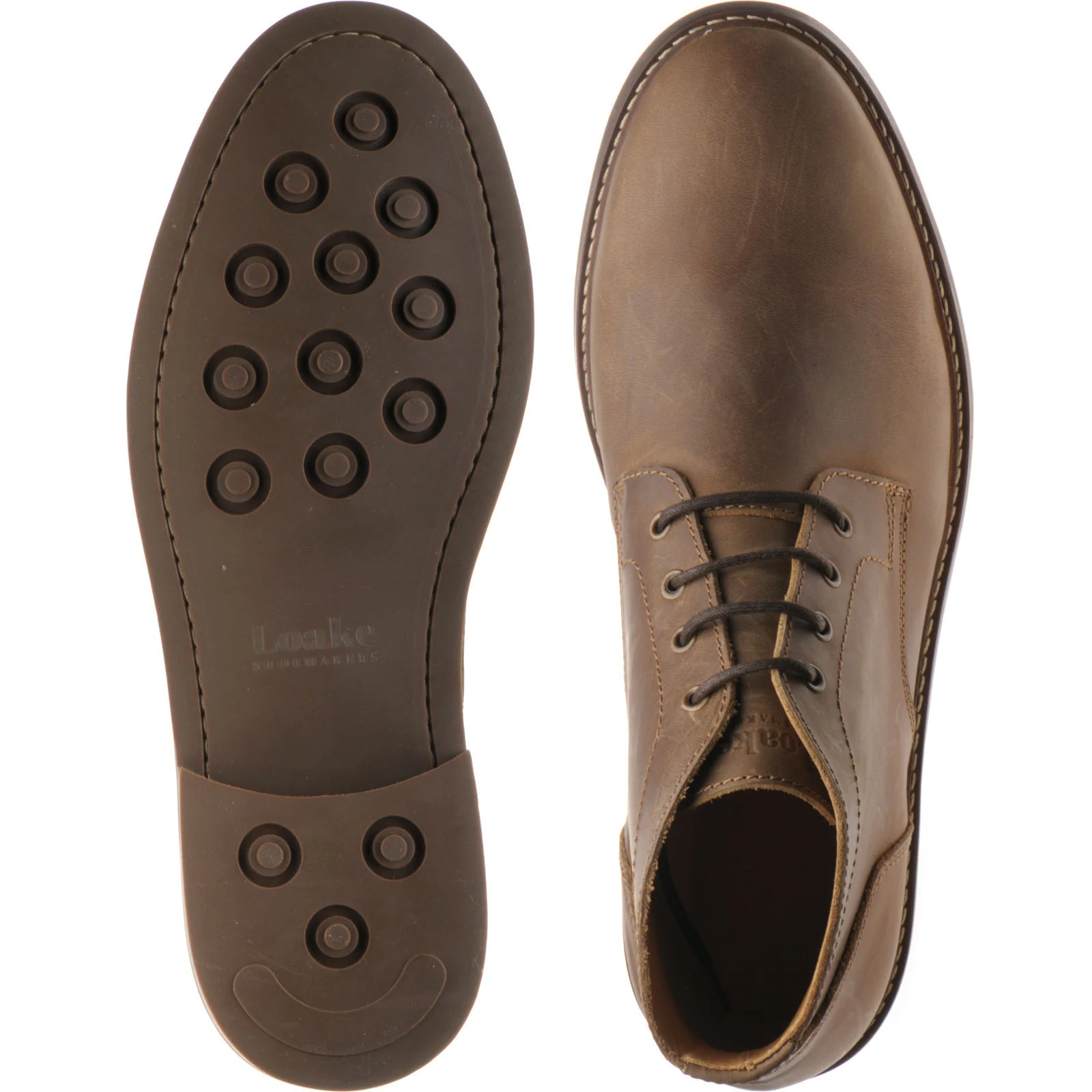 Loake Gilbert mens rubber-soled Chukka boots in brown oiled nubuck - Image 3
