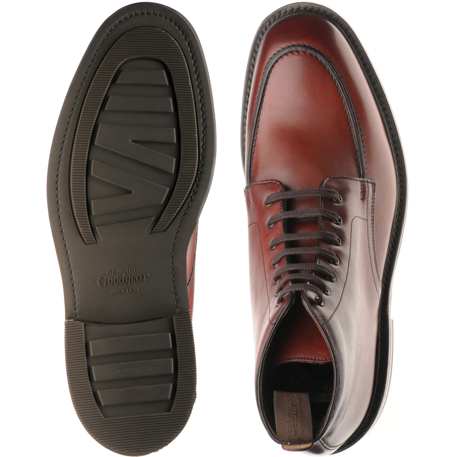 Loake Gisbourne mens rubber-soled boots in seared mahogany calf - Image 3