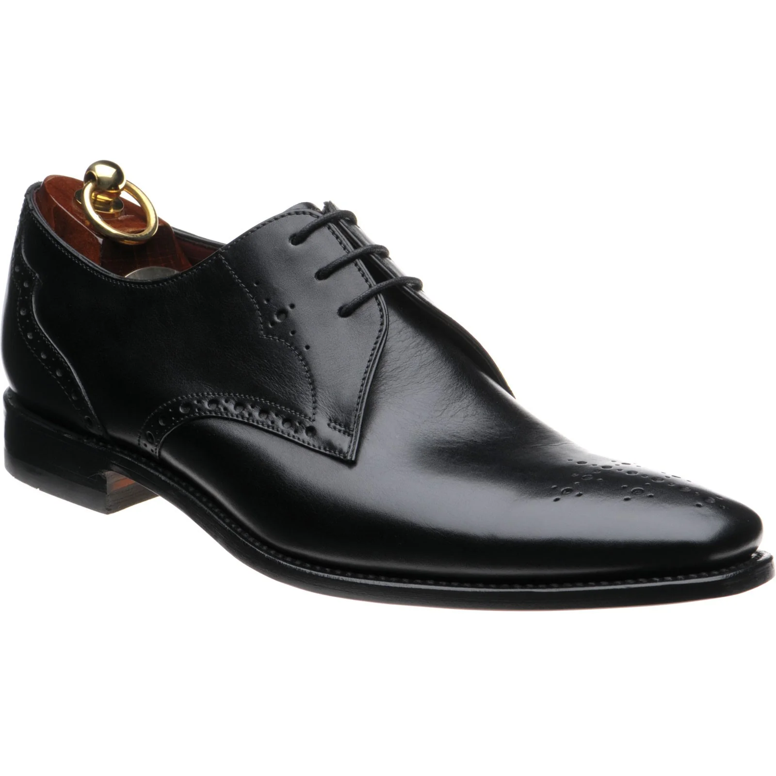 Loake Hannibal mens brogues in handpainted black calf (second)