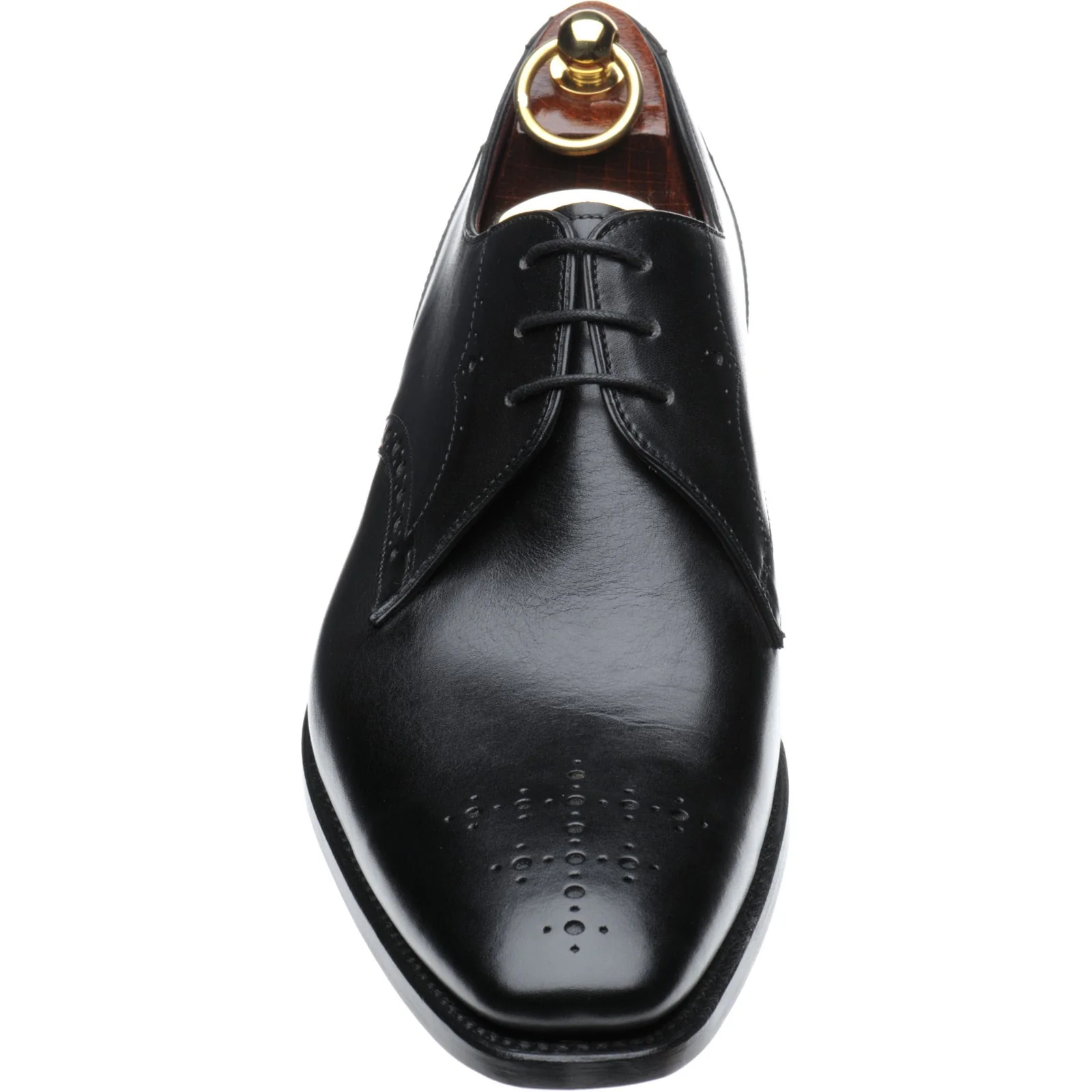 Loake Hannibal mens brogues in handpainted black calf (second) - Image 2