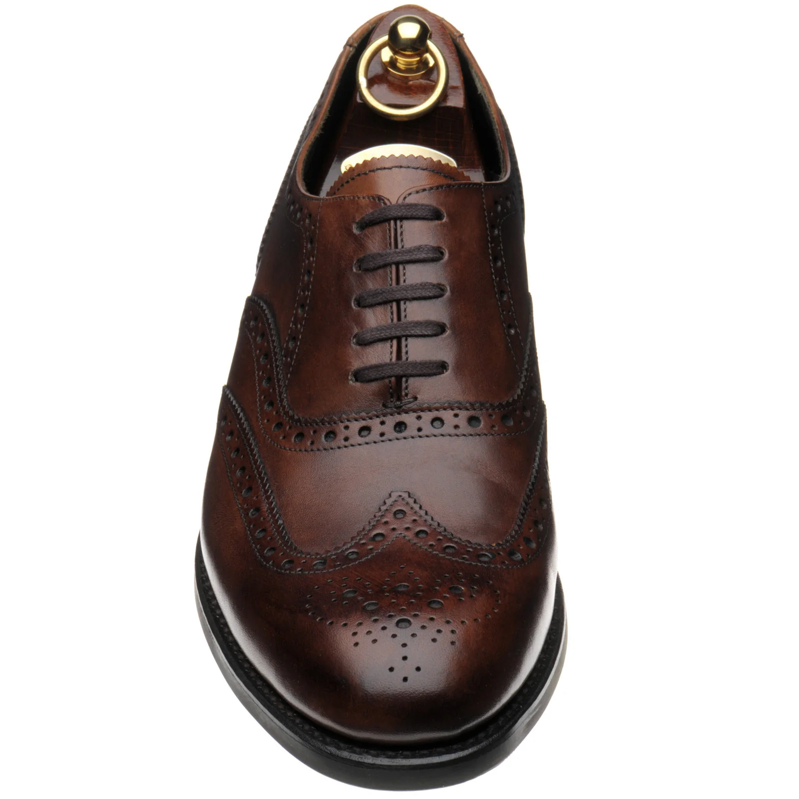 Loake Hepworth mens hybrid-soled brogues in dark brown calf (second) - Image 2