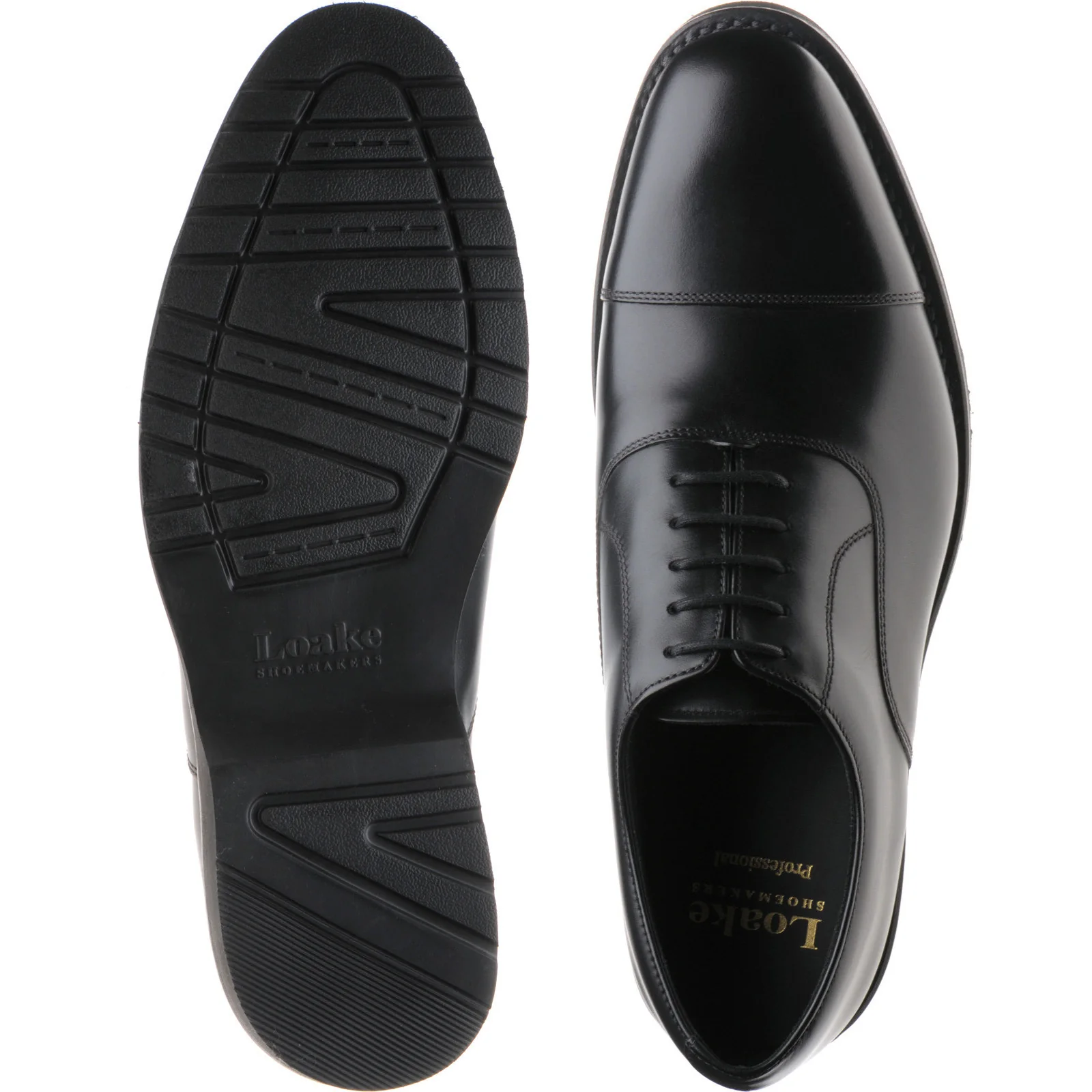 Loake Hitchcock mens rubber-soled Oxfords in black calf - Image 3