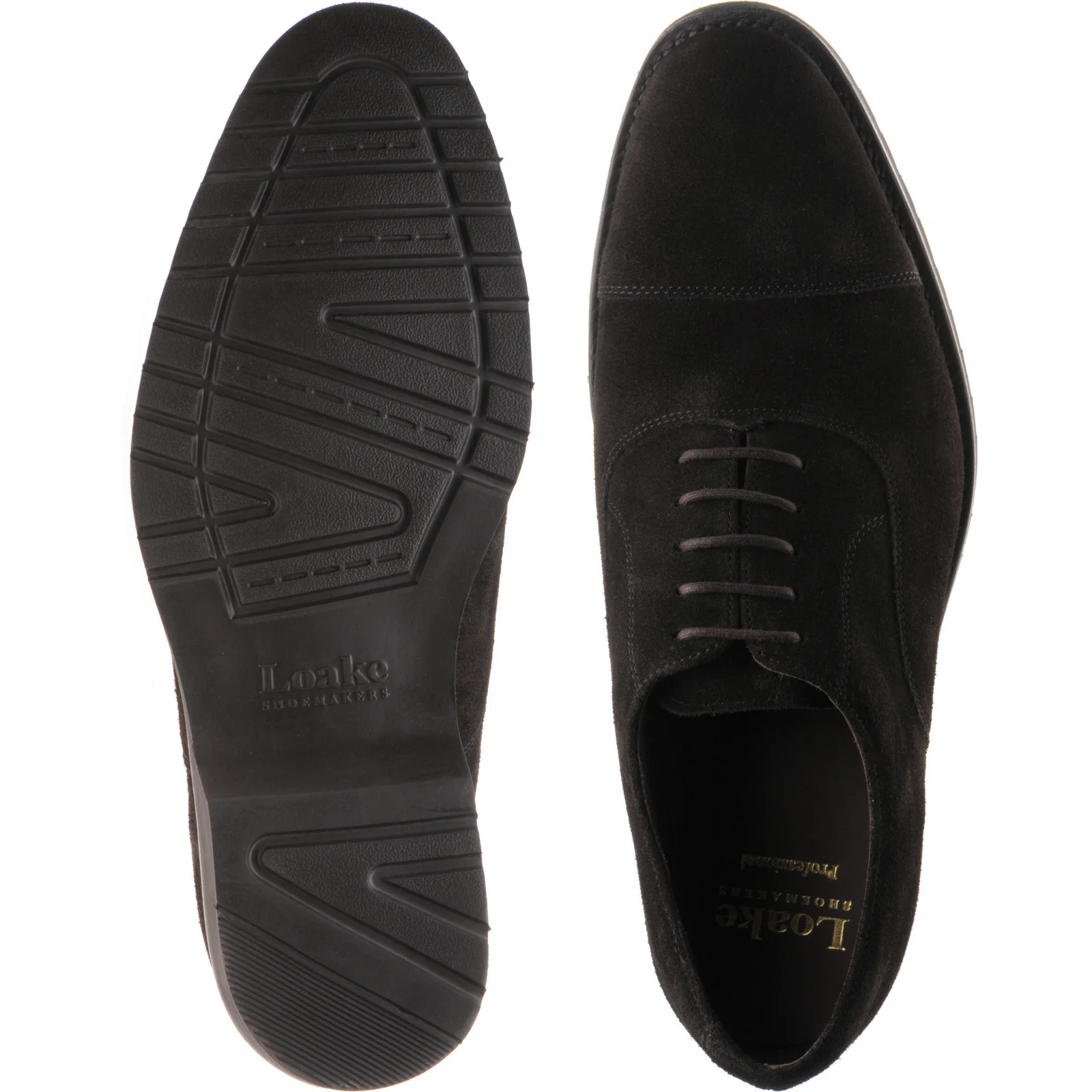 Loake Hitchcock mens rubber-soled Oxfords in chocolate suede - Image 3