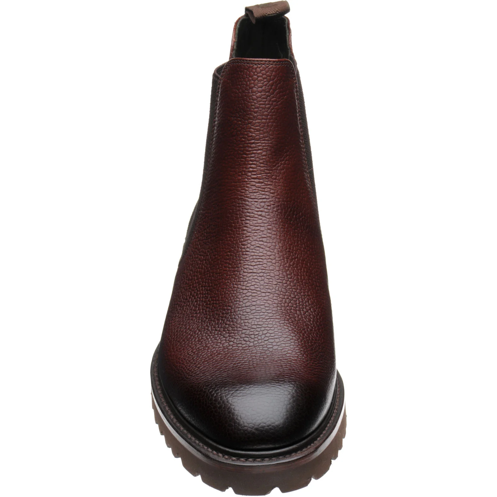 Loake Huxley Rubber mens Chelsea boots in oxblood grain calf (second) - Image 2