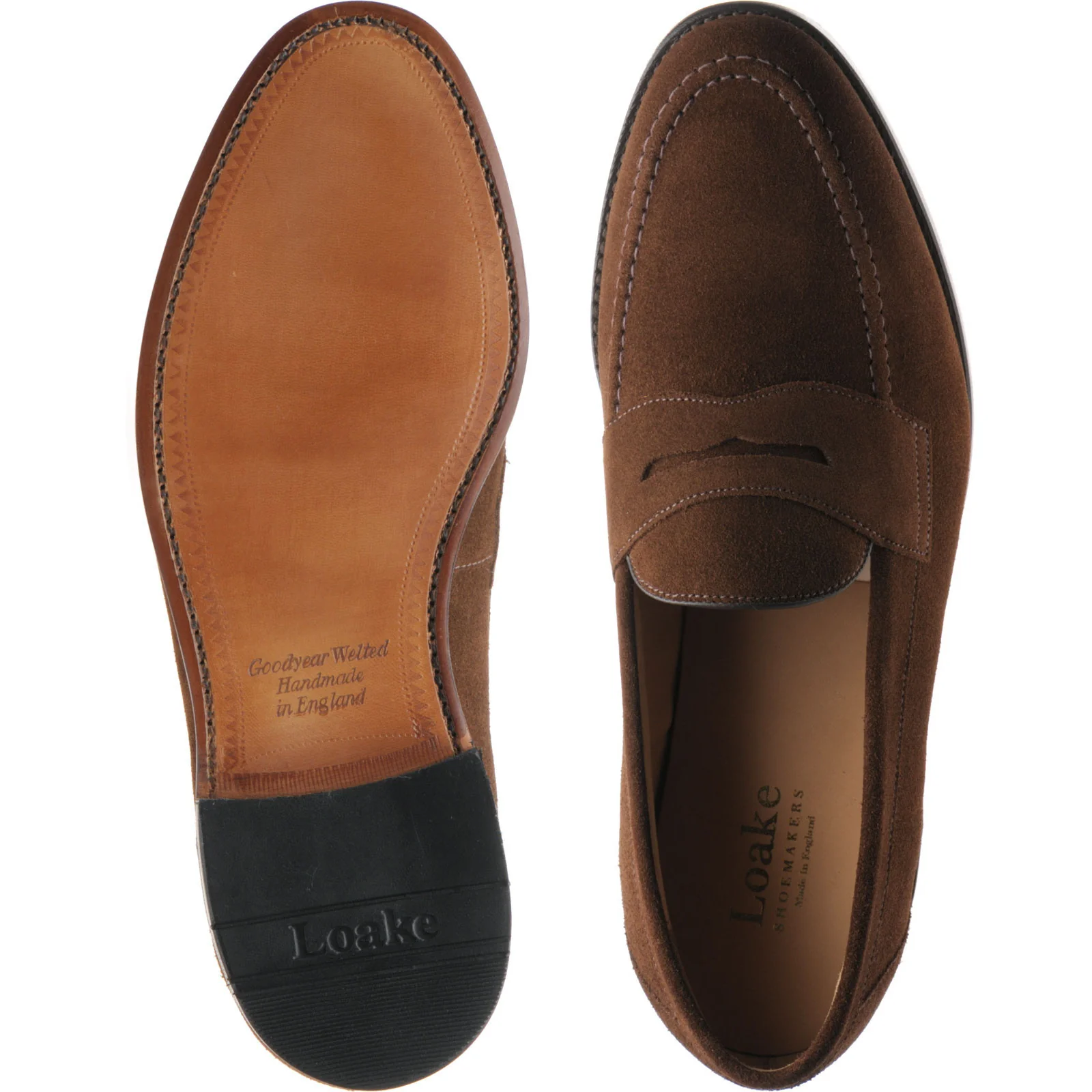 Loake Imperial mens loafers in brown suede (second) - Image 3