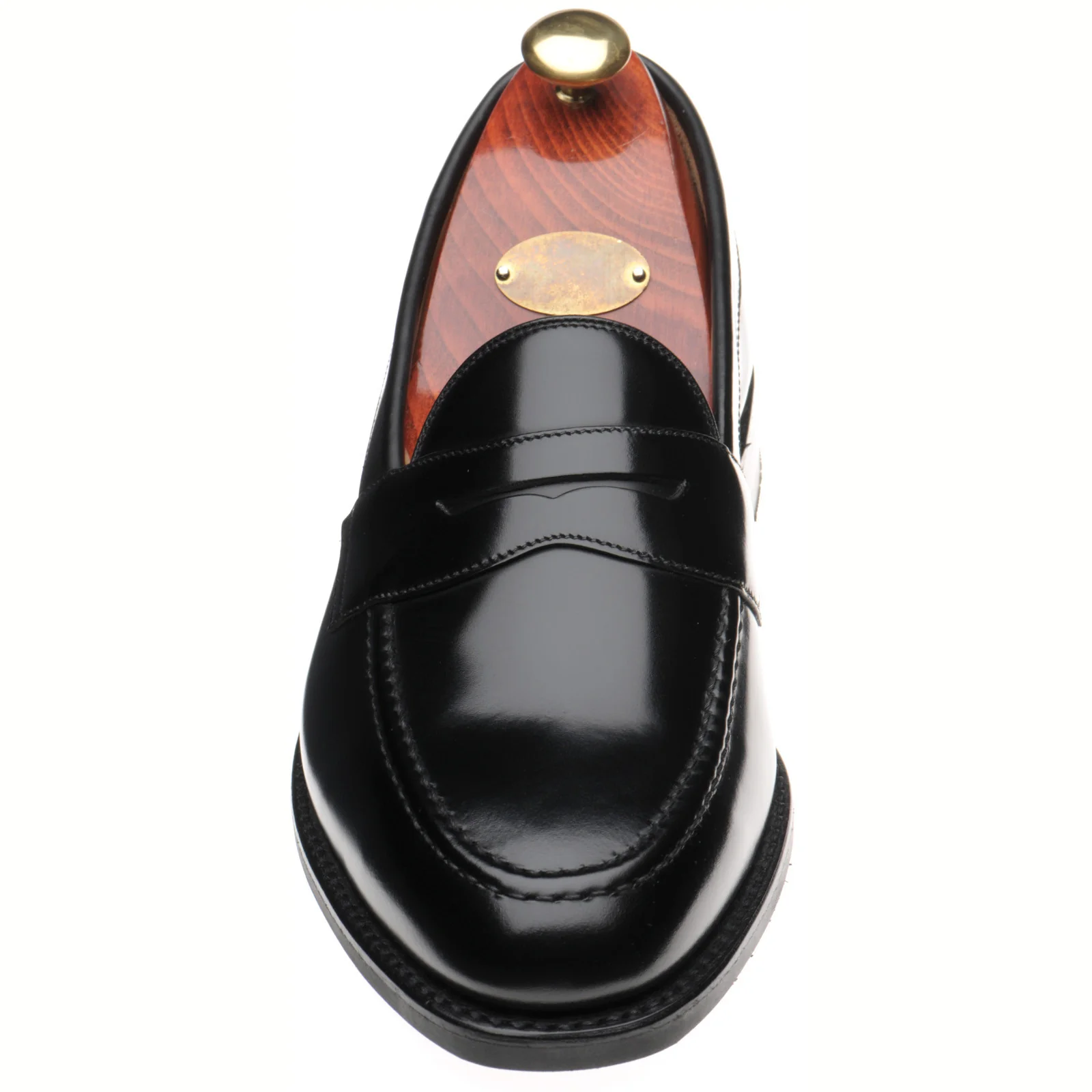 Loake Imperial Rubber mens rubber-soled loafers in black polished - Image 2
