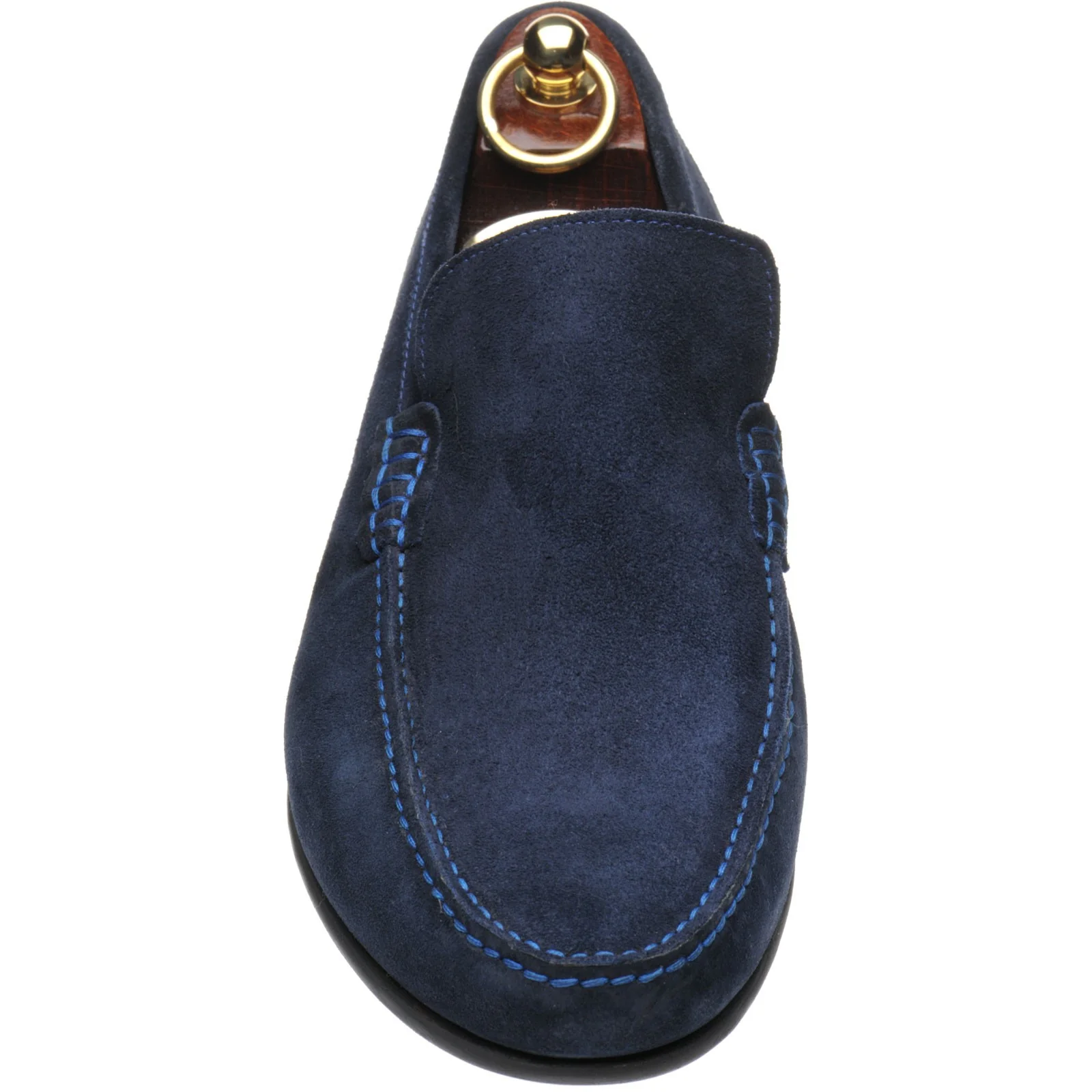 Loake Nicholson mens hybrid-soled loafers in navy suede - Image 2
